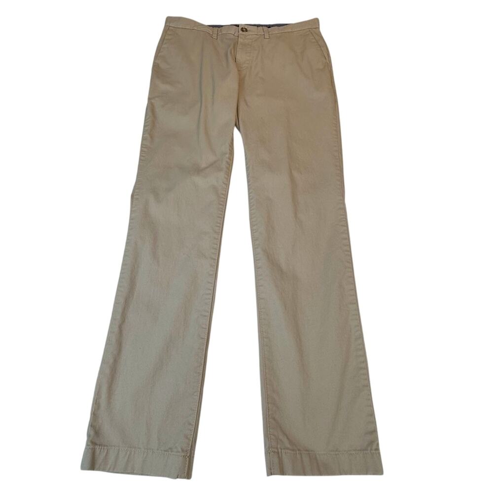 Men's Michael Kors Tan Khakis Slim Fit Flat Front Classic Essential Trouser